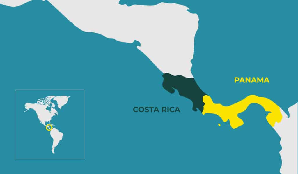 Bản đồ Costa Rica - Panama